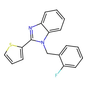 1-[(2-fluorophenyl)methyl]-2-(thiophen-2-yl)-1H-1,3-benzodiazole structure