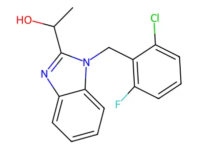 1-[1-[(2-Chloro-6-fluorophenyl)methyl]benzimidazol-2-yl]ethanol structure