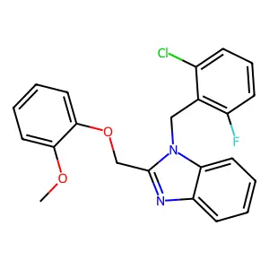1-[(2-Chloro-6-fluorophenyl)methyl]-2-[(2-methoxyphenoxy)methyl]-1H-benzimidazole structure