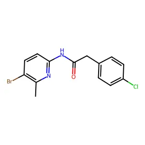 N-(5-bromo-6-methylpyridin-2-yl)-2-(4-chlorophenyl)acetamide structure