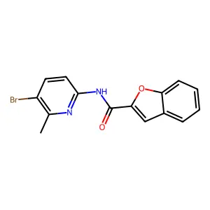 N-(5-bromo-6-methylpyridin-2-yl)-1-benzofuran-2-carboxamide structure