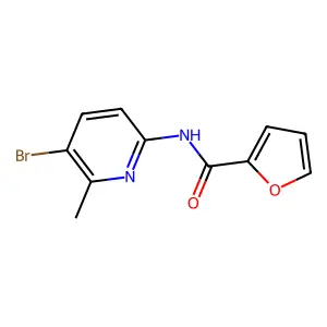 N-(5-bromo-6-methylpyridin-2-yl)furan-2-carboxamide structure