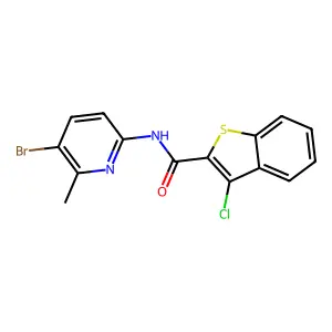 N-(5-bromo-6-methylpyridin-2-yl)-3-chloro-1-benzothiophene-2-carboxamide structure