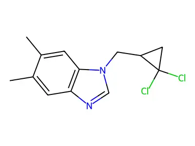 1-[(2,2-Dichlorocyclopropyl)methyl]-5,6-dimethylbenzimidazole structure