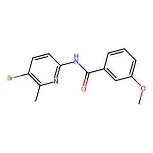 N-(5-bromo-6-methyl-2-pyridinyl)-3-methoxybenzamide structure