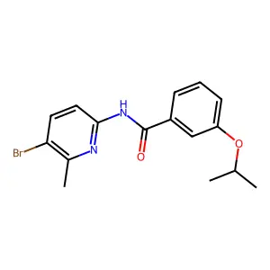 N-(5-bromo-6-methyl-2-pyridinyl)-3-isopropoxybenzamide structure