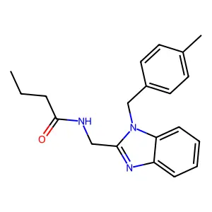N-({1-[(4-methylphenyl)methyl]benzimidazol-2-yl}methyl)butanamide structure