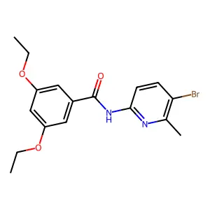 N-(5-bromo-6-methyl-2-pyridinyl)-3,5-diethoxybenzamide structure