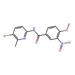 N-(5-bromo-6-methylpyridin-2-yl)-4-methoxy-3-nitrobenzamide structure