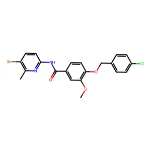 N-(5-bromo-6-methylpyridin-2-yl)-4-[(4-chlorophenyl)methoxy]-3-methoxybenzamide structure
