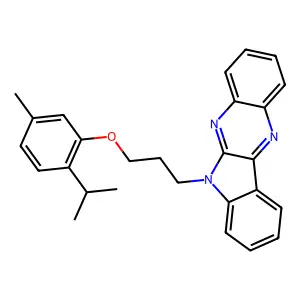 6-(3-(2-isopropyl-5-methylphenoxy)propyl)-6H-indolo[2,3-b]quinoxaline structure