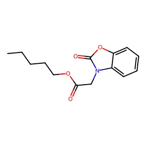 pentyl (2-oxo-1,3-benzoxazol-3(2H)-yl)acetate structure