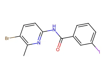 N-(5-bromo-6-methylpyridin-2-yl)-3-iodobenzamide structure