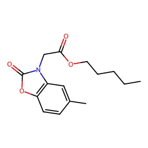 pentyl (5-methyl-2-oxo-1,3-benzoxazol-3(2H)-yl)acetate structure