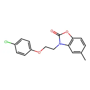 3-(2-(4-chlorophenoxy)ethyl)-5-methylbenzo[d]oxazol-2(3H)-one structure