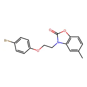 3-[2-(4-bromophenoxy)ethyl]-5-methyl-1,3-benzoxazol-2(3H)-one structure