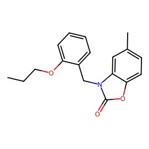 5-Methyl-3-(2-propoxy-benzyl)-3H-benzooxazol-2-one structure