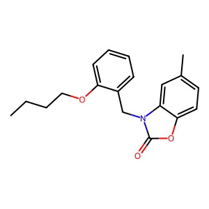 3-(2-butoxybenzyl)-5-methyl-1,3-benzoxazol-2(3H)-one structure