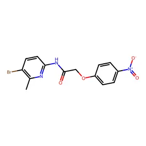 N-(5-bromo-6-methylpyridin-2-yl)-2-(4-nitrophenoxy)acetamide structure