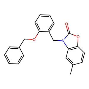 3-(2-(benzyloxy)benzyl)-5-methylbenzo[d]oxazol-2(3H)-one structure