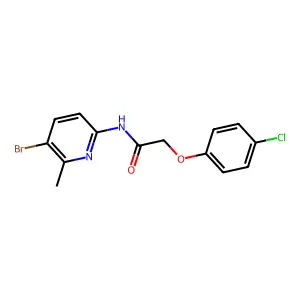 N-(5-bromo-6-methylpyridin-2-yl)-2-(4-chlorophenoxy)acetamide structure