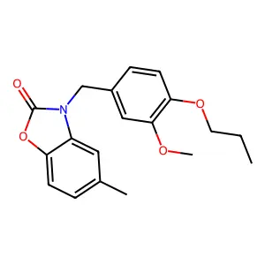 3-(3-methoxy-4-propoxybenzyl)-5-methyl-1,3-benzoxazol-2(3H)-one structure