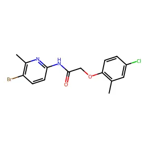 N-(5-bromo-6-methylpyridin-2-yl)-2-(4-chloro-2-methylphenoxy)acetamide structure
