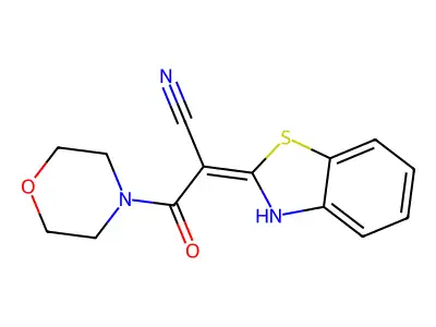 (2E)-2-(3H-1,3-benzothiazol-2-ylidene)-3-morpholin-4-yl-3-oxopropanenitrile structure