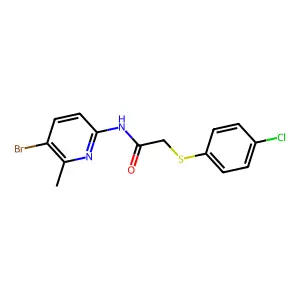 N-(5-bromo-6-methylpyridin-2-yl)-2-(4-chlorophenyl)sulfanylacetamide structure