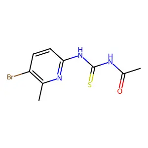 N-[(5-bromo-6-methylpyridin-2-yl)carbamothioyl]acetamide structure