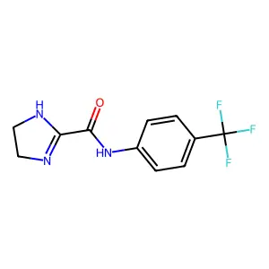 N-[4-(trifluoromethyl)phenyl]-4,5-dihydro-1H-imidazole-2-carboxamide structure
