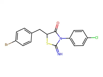 5-[(4-Bromophenyl)methyl]-3-(4-chlorophenyl)-2-imino-1,3-thiazolidin-4-one structure