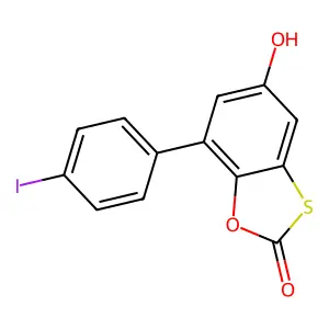 5-Hydroxy-7-(4-iodophenyl)-1,3-benzoxathiol-2-one structure