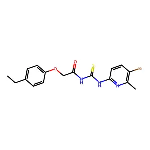 N-[(5-bromo-6-methylpyridin-2-yl)carbamothioyl]-2-(4-ethylphenoxy)acetamide structure