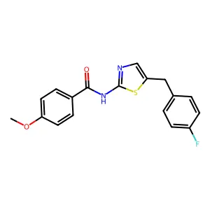 N-{5-[(4-fluorophenyl)methyl]-1,3-thiazol-2-yl}-4-methoxybenzamide structure