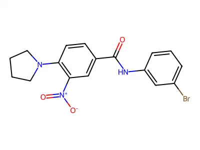 N-(3-bromophenyl)-3-nitro-4-pyrrolidin-1-ylbenzamide structure