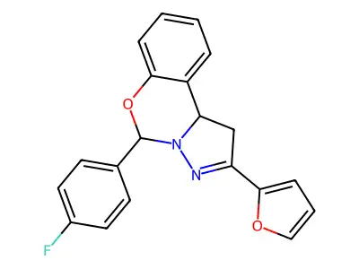 5-(4-Fluorophenyl)-2-(2-furyl)-1,10b-dihydropyrazolo[1,5-c][1,3]benzoxazine structure