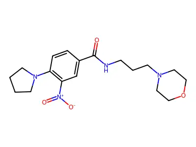 N-(3-morpholin-4-ylpropyl)-3-nitro-4-pyrrolidin-1-ylbenzamide structure
