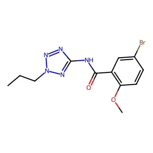 5-bromo-2-methoxy-N-(2-propyl-2H-tetrazol-5-yl)benzamide structure
