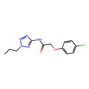 2-(4-chlorophenoxy)-N-(2-propyl-2H-tetrazol-5-yl)acetamide structure