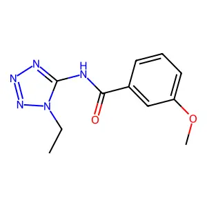 N-(1-ethyltetrazol-5-yl)-3-methoxybenzamide structure