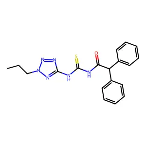 N-(diphenylacetyl)-N'-(2-propyl-2H-tetraazol-5-yl)thiourea structure