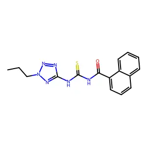 N-[(2-propyltetrazol-5-yl)carbamothioyl]naphthalene-1-carboxamide structure