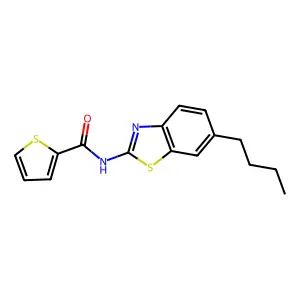 N-(6-butyl-1,3-benzothiazol-2-yl)-2-thiophenecarboxamide structure