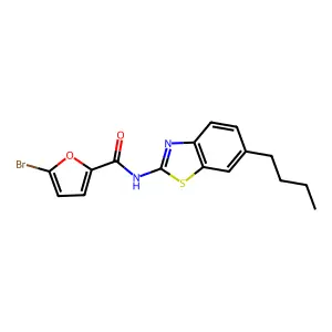 5-bromo-N-(6-butyl-1,3-benzothiazol-2-yl)-2-furancarboxamide structure