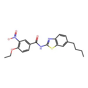 N-(6-butyl-1,3-benzothiazol-2-yl)-4-ethoxy-3-nitrobenzamide structure