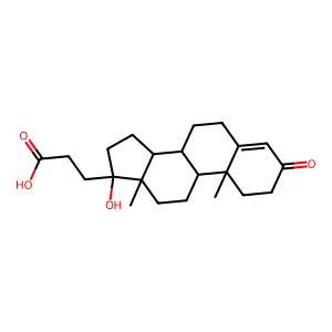 Propionic acid, 3-(3-oxo-17-beta-hydroxy-4-androsten-17a-yl)- structure