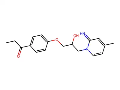 2-Propanol, 3-(1,2-dihydro-2-imino-4-methylpyridino)-1-(4-propionylphenoxy)- structure