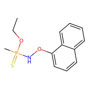 Phosphonamidothioic acid, P-methyl-N-(1-naphthalenyloxy)-, O-ethyl ester structure