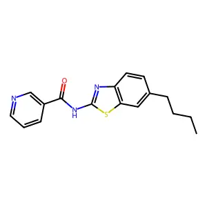 N-(6-butyl-1,3-benzothiazol-2-yl)pyridine-3-carboxamide structure